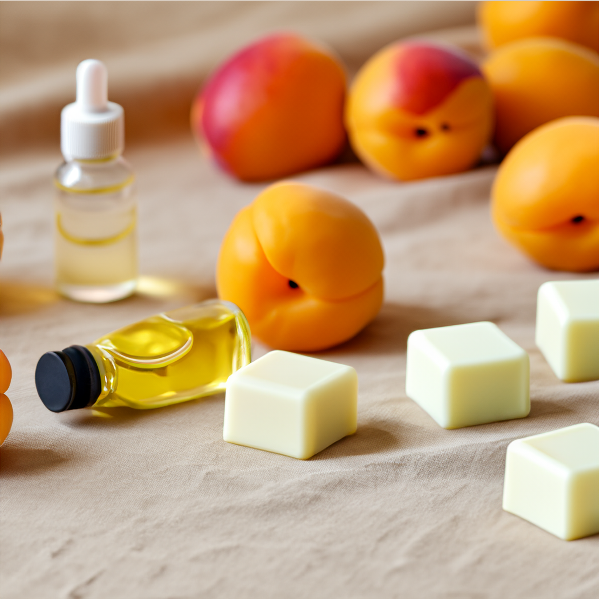 Apricots, soy was, and essential oils